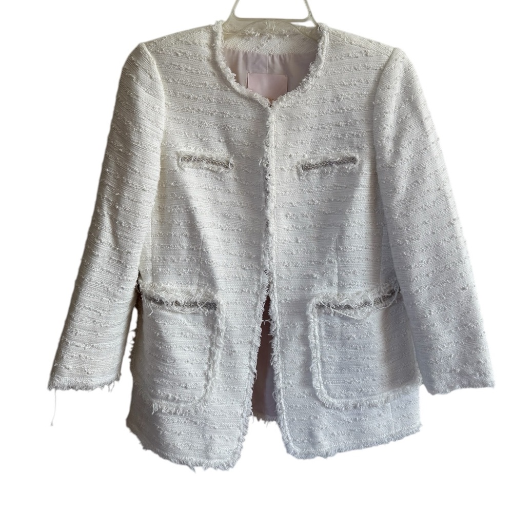 SOLD Rebecca Taylor White Tweed Blazer